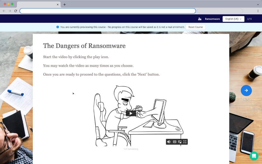 Example training module on ransomware